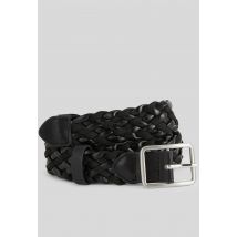 Ceinture tressée 3 cm - Noir - 85 - Femme - Monoprix