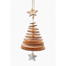 Ornement sapin en bois, h20cm - Multicolore - Unique - Monoprix