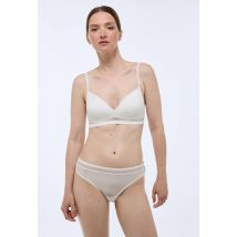 Culotte adele en tulle flocké - Beige Ecru - M - Femme - Monoprix