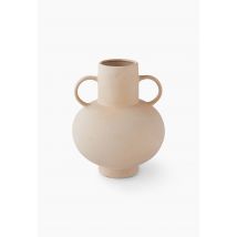 Vase rond anses, 20.8x25.4cm, en céramique - Beige - Unique - Monoprix