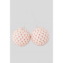 Lot de 2 boules en papier dessins de noël - Blanc - Unique - Monoprix
