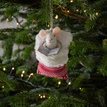 Ornement souris au lit, 9*4*13 - Rouge - Unique - Monoprix