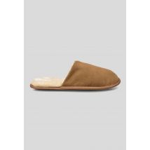 Mules fourrées en cuir suede - Brun - 40-41 - Homme - Monoprix Premium