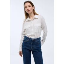Chemise à manches longues unie - Beige Ecru - L - Femme - Monoprix