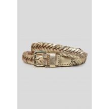 Ceinture tressée 2 cm en cuir - Or - 95 - Femme - Monoprix Premium