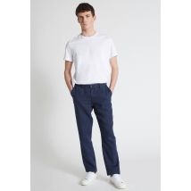 Pantalon boutonné en lin - Bleu foncé - 42 - Homme - Monoprix Premium