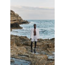 Chemise manches longues en lin - Blanc - M - Homme - Monoprix Premium