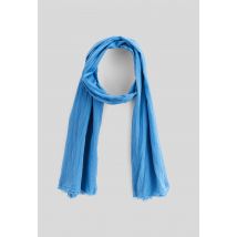 Echarpe unie en coton bio gots - Bleu - Unique - Homme - Monoprix