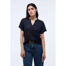 T-shirt à manches courtes uni - Bleu foncé - M - Femme - Monoprix Premium