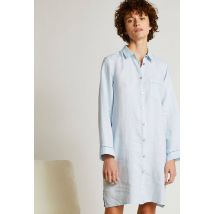 Chemise de nuit détails jour échelle en lin, european flax - Bleu clair - 36 - Femme - Monoprix Premium