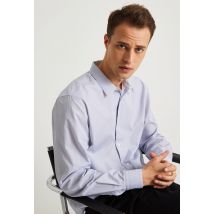 Chemise ville rayée en coton - Blanc - XXL - Homme - Monoprix Premium