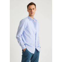 Chemise ville rayée en coton - Blanc - S - Homme - Monoprix Premium