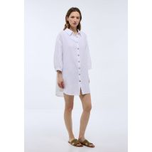 Tunique de plage en coton bio gots - Blanc - S - Femme - Monoprix