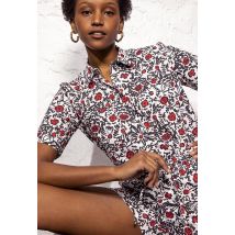 Short en coton imprimée - Beige Ecru - XS - Femme - Monoprix Femme