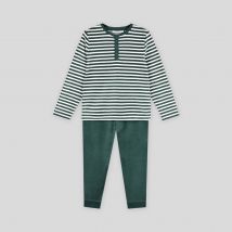 Pyjama rayé - Vert foncé - 12 ans - Enfant Garçon - Monoprix Kids