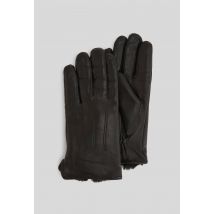Gants fourrés en cuir - Noir - 6,5 - Femme - Monoprix Premium