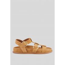 Sandales en cuir - Beige - 38 - Femme - Monoprix Premium