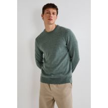 Pull col rond en mélange laine et cachemire - Vert - S - Homme - Monoprix