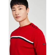 Le Minor - Pull à rayures placées - Rouge - 1 - Homme