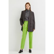 Pantalon droit taille haute, certifié oeko-tex - Vert clair - 34 - Femme - Monoprix Femme