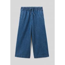 Pantalon taille élastiquée en coton chambray - Bleu foncé - 8 ans - Enfant Fille - Monoprix