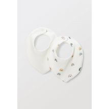 Bout'chou - Lot de 2 bavoirs en coton bio, certifié oeko-tex - Beige Ecru - Unique - Bébé