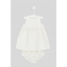 Robe de cérémonie avec bloomer - Beige Ecru - 6 mois - Bébé Fille - Monoprix Premium