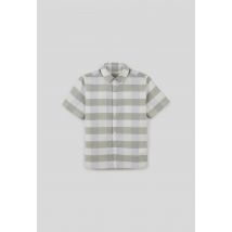 Chemise manches courtes à carreaux, bio - Beige Ecru - 8 ans - Enfant Garçon - Monoprix Kids