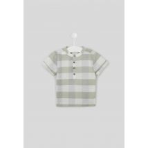 Bout'chou - Chemise garçon vichy en coton bio, oeko-tex - Blanc - 6 mois - Bébé