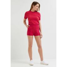Short en maille rayé - Rose foncé - L - Femme - Monoprix Femme