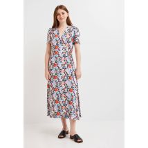 Robe longue cache-coeur imprimée, ecovero - Beige clair - 40 - Femme - Monoprix Femme