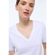 T-shirt manches courtes uni en coton bio gots - Blanc - XL - Femme - Monoprix