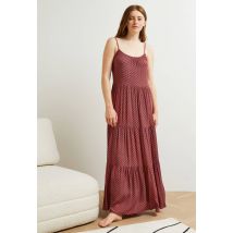 Chemise de nuit longue à fines bretelles imprimée, ecovero - Bleu foncé - 36 - Femme - Monoprix Lingerie
