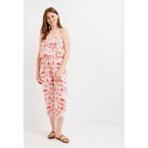 Combinaison à bretelles imprimée en coton, bio - Beige Ecru - 36 - Femme - Monoprix Lingerie