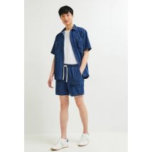 Bermuda élastiquée en bleached denim, oeko-tex - Bleu clair - 46 - Homme - Monoprix Homme