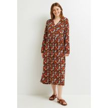 Robe ample fluide imprimée, ecovero - Bleu foncé - 38 - Femme - Monoprix Femme