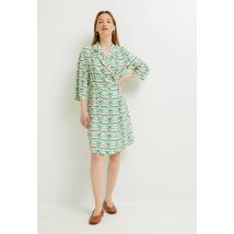 Robe courte portefeuille imprimée certifié ecovero - Jaune clair - 38 - Femme - Monoprix Femme