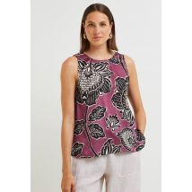 Top sans manches imprimé, certifié oeko-tex - Beige Ecru - S - Femme - Monoprix Femme
