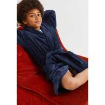 Robe de chambre enfant en polaire unie - Bleu foncé - 12-14 ans - Enfant Fille - Monoprix