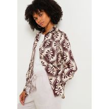 Chemisier manches courtes imprimé, certifié oeko-tex - Beige Ecru - 36 - Femme - Monoprix Femme
