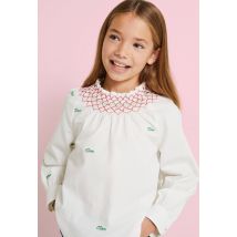 Blouse brodée 100% coton, certifiée oeko-tex - clare v x monoprix - Blanc - 3-4 ans - Enfant Fille - Monoprix Createurs