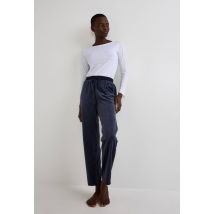 Pantalon droit en velours - Bleu foncé - M - Femme - Monoprix