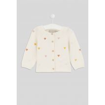 Bout'chou - Cardigan brodé contenant de la laine - Beige clair - 12 mois - Bébé
