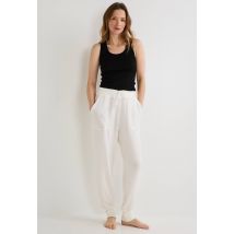 Pantalon jogging doux et léger - Beige Ecru - M - Femme - Monoprix