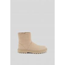 Bottines fourrées en cuir - Beige - 33 - Enfant - Monoprix Premium