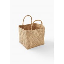 Panier carré anses, 27x27cm, en jonc de mer - Beige clair - S - Monoprix