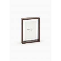 Cadre photo, 10x15cm, en verre et bois - Brun - Unique - Monoprix