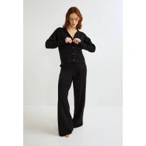 Gilet uni en maille - Noir - M - Femme - Monoprix