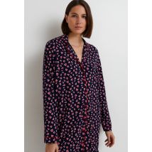 Chemise de nuit col tailleur imprimée, certifiée ecovero - Rose clair - L - Femme - Monoprix Lingerie