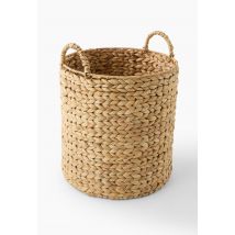 Panier droit poignées rigides, en jacynthe d'eau - Beige clair - M - Monoprix